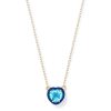Blue Topaz Heart Cocktail Necklace in 14K Yellow Gold