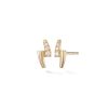 Partial Diamond Lola Studs in 18K Yellow Gold
