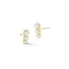 3-Stone Ara Studs in 18K Yellow Gold