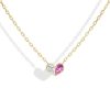 Sweetheart Necklace with Diamond and Dark Pink Sapphire