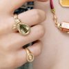 One of a Kind Pear Green Tourmaline Loop Ring