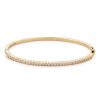Diamond Shared Prong Bangle in 14K Yellow Gold - Size 17