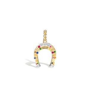 Rainbow Horseshoe Nostalgia Charm in 18K Yellow Gold
