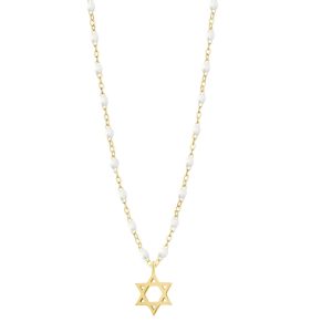Classic Star of David Necklace in White