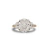 The Kara Engagement Ring Setting for 3ct Oval with Half Moon Side Stones Two Toned