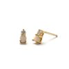 Mini Capella Studs in Opal & Diamond in Yellow Gold