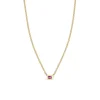 Emerald Cut Pink Sapphire Necklace in 14K Yellow Gold