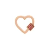 Stoned Baby Heartlock with Pink Tourmaline in 14K Yellow