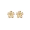 Mini Petal Flower Studs with Diamond Pears