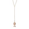 Skull on Lariat in 14K Yellow Gold