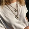 Diamond Dipped Letter M Lock in 14K Yellow Gold
