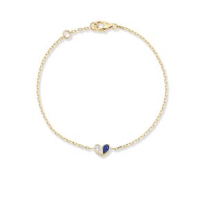 Mini Sweetheart Bracelet with Diamonds and Blue Sapphire