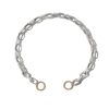 Biker Chain Bracelet in Polished Silver with Yellow Gold Loops - 6"
