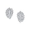 Small Leaf Studs in 18K White Gold