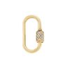 Medium Stoned Lock with Diamonds in 14K Yellow Gold