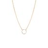 Circle Necklace with a Bezel Set Diamond Curb Chain