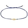 Midi Bitty Diamond Hamsa Cord Bracelet - Navy Blue