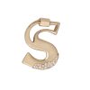Diamond Dipped Letter S Lock in 14K Yellow Gold