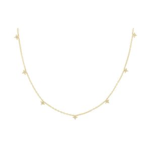 Seven Diamond Sparkle Necklace in 14K Yellow Gold