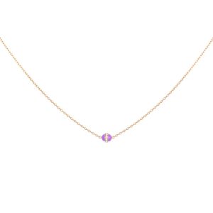 The Single Pink Necklace in 18K Yellow Gold