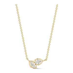 Poppy Two-Stone Necklace in 18K Yellow Gold