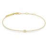 Bracelet with Single Floating Diamond in Yellow Gold