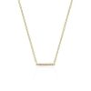 Mini Diamond Bar Necklace in 14K Yellow Gold