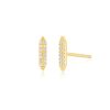 (Single) "On Point" Pave Diamond Stud in 14K Yellow Gold