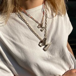 Diamond Dipped Letter M Lock in 14K Yellow Gold