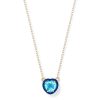 Blue Topaz Heart Cocktail Necklace in 14K Yellow Gold