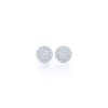 Diamond Sunburst Earrings with Halo in 18K White Gold