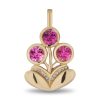 Medium Bouquet Pendant with Pink Tourmaline and Diamonds in 14K Yellow Gold
