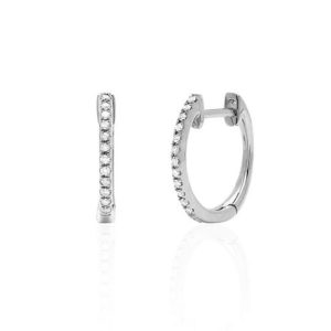 Diamond Huggies in 14K White Gold