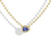 Tanzanite Pear Double Bubble Bezel Necklace