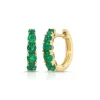 Graduated Emerald Huggies in 18K Yellow Gold