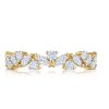 Half Circle Ring with Marquise Diamonds in 18K Yellow Gold - Size 6