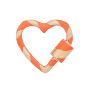 Heartlock with Tacky Enamel in 14K Yellow Gold