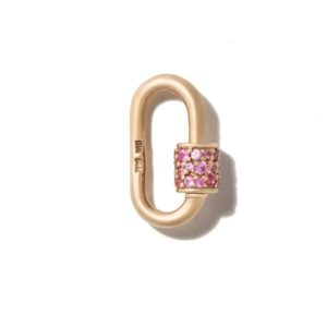 Stoned Babylock with Pink Sapphire in 14K Yellow Gold