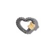Twisted Heartlock in Blackened Silver with Gold Closure