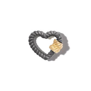Twisted Heartlock in Blackened Silver with Gold Closure