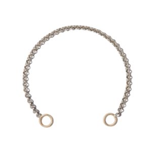 Rolo Chain in Silver Bracelet with Yellow Gold Loops - 6"