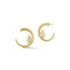 Envoy Solitaire Hoops in 18K Yellow Gold