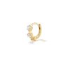 Single Kismet 3-Stone Mini Huggie in 18K Yellow Gold