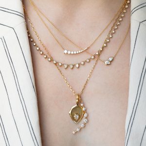 Poppy Two-Stone Necklace in 18K Yellow Gold