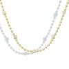 Double Bubble Bezel Round Diamond Necklace in 18K Yellow Gold .70ctw