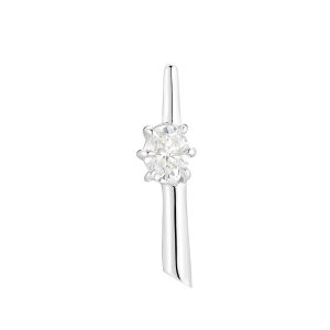 Single Rae Stud in 18K White Gold
