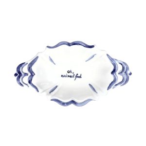 "Ok, now real food" Aperitif Bowl - Blue