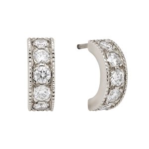 Heirloom Huggies in 14K White Gold