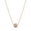 Mini Compass Necklace in Dark Mother of Pearl