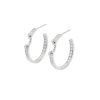 Eternity Tuxedo Moon Hoops in 18K White Gold